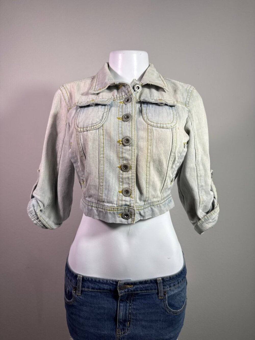 Y2K HIGHWAY Jeans cropped denim jacket – Women's Used Clothing